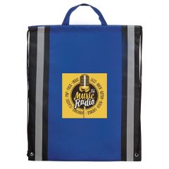 Non-Woven Backpack W/Reflective Safety Stripes - Full Color