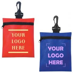 Promotional Large Zip Storage Pouch Bag w/ Plastic Hook $1.84