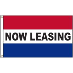 Now Leasing 3 Ft X 5 Ft Message Flag With Heading and Grommets