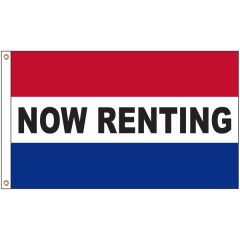 Now Renting 3 Ft X 5 Ft Message Flag With Heading and Grommets