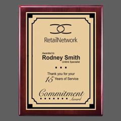Oakleigh/Everett Plaque - Rosewood/Satin Gold