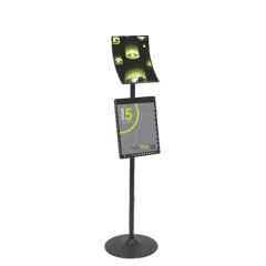 Observe Pro Sign Stand With 8.5 Inch X 11 Inch Graphic & Lit Rack