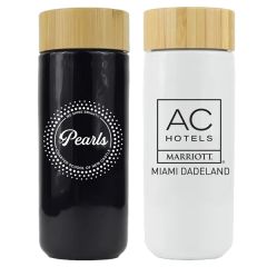 Oceanside 10 Oz Ceramic Tumbler With Bamboo Lid