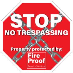 Octagon Security Decal - White Vinyl 4CP