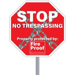 Octagon Security Sign - White Poly 4CP