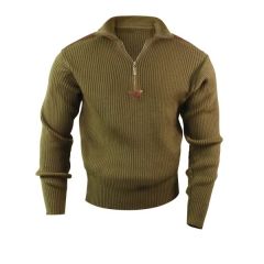 Olive Drab 1/4 Zip Commando Sweater