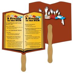 Open Book Hand Fan Full Color 2 Sides