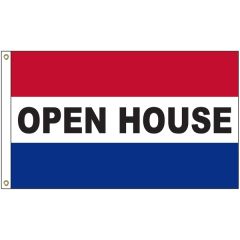 Open House 3 Ft X 5 Ft Message Flag With Heading and Grommets