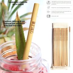 Organic Bamboo Drinking Straw - Reusable and Decorated