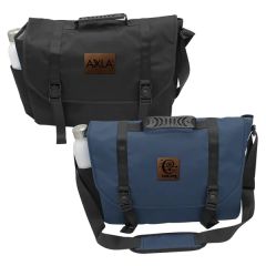Otaria Messenger Bag, Leather Patch -Laser