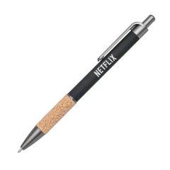 Otto Aluminum Pen W/Cork Grip & Blue Refill