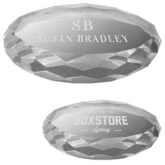 Oval Crystal Facet Paperweight