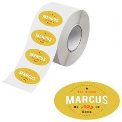 Oval Roll Labels 3in X 2in