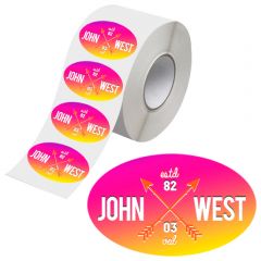 Oval Roll Labels 4in X 2in