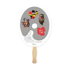 Oval Shape Hand Fan Sandwich Style