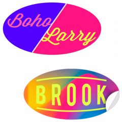 Oval Stickers Custom 3M Vinyl Free Setup 2 X 5