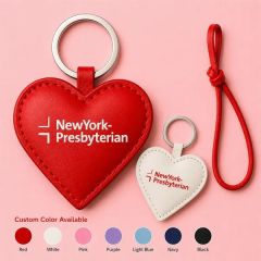 Padded Leather Heart Wristlet Keychain