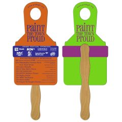 Paint Brush Hand Fan Full Color 2 Sides