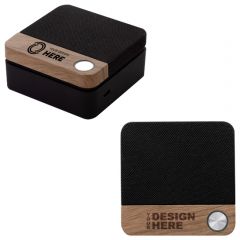 Pair Of Wood Accented Bluetooth Speaker Set
