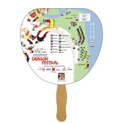 Palm Leaf Hand Fan Full Color 1 Side