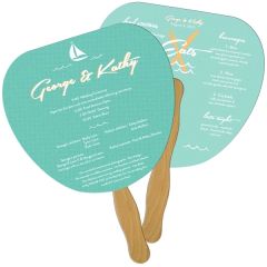 Palm Leaf Hand Fan Full Color 2 Sides