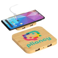 Panda FSC Bamboo 5W Wireless Charger With Dual USB Ports