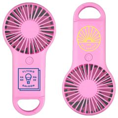 Pastel Pink Deluxe Mini Fan W/ Carabiner No Light