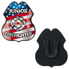 Patriotic Clip-On Junior Firefighter Badge
