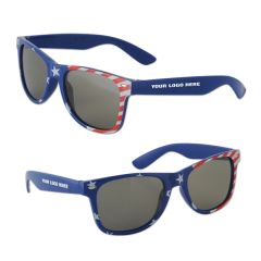 Patriotic Glasses With Custom Pad Print On Both Stems