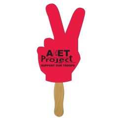 Peace Sign Hand Fan Full Color 1 Side