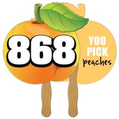 Peach Auction Hand Fan Full Color