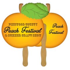 Peach Hand Fan Full Color 2 Sides