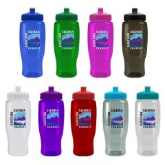 Pedal Pusher 27 Oz Recycled Transparent Contour Bottle W/Push