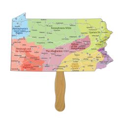 Pennsylvania State Shape Hand Fan Full Color 1 Side