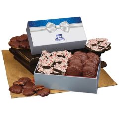 Peppermint Bark & Pecan Clusters In Gift Box Bow Sleeve