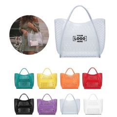 Perforated Cutout Flexible Jelly Tote Bag