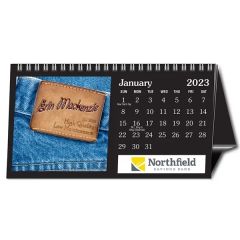 Personalized Tent Desk Calendar Black Easel