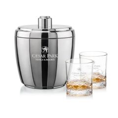 Pescara Ice Bucket & Brentwood On-The-Rocks Set