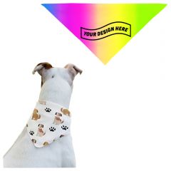 Pet Hemmed Bandana Full Color 18x18