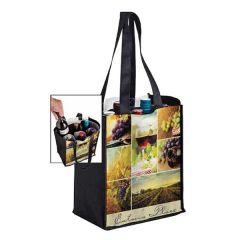 Pet Non-Woven 6 Bottle Wine Tote Bag In Cmyk - Sublimated