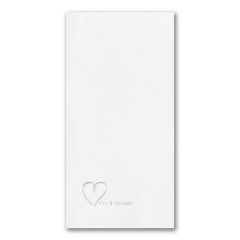 Petite Heart Premium Guest Towel W/Uncoined Edge White