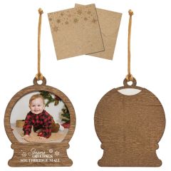 Photo Snowglobe Wood Holiday Christmas Tree Ornament