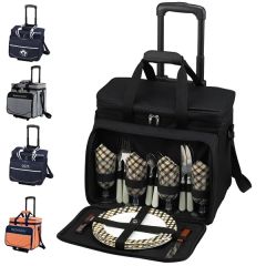 Picnic Set For 4 With Cooler On Wheels