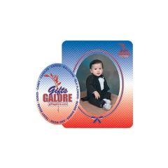 Picture Frame W/ Oval Shape Cut-Out Vinyl Magnet - 30mil