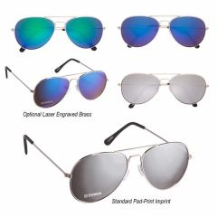 Pilot's Mirrored Aviator Sunglasses