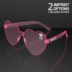 Pink Heart Shades Cute Glasses, Non-Light Up