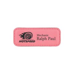 Pink Leatherette Badge W/ Magnet