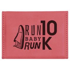 Pink Leatherette Business Card Holder