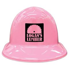 Pink Plastic Construction Helmet W/ Custom Direct Pad Print
