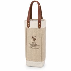 Pinot Jute Single Bottle Insulated Wine Bag
